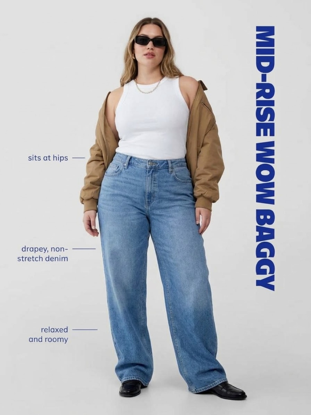 NWT Old Navy Mid-Rise WOW Baggy Wide-Leg Jeans Size 18 – Y2K Loose Fit